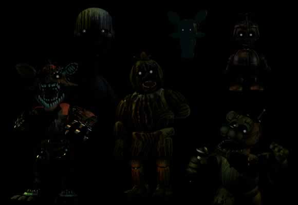 Todos os Animatrônicos fantasmas de Five Nights At Freddy's.
