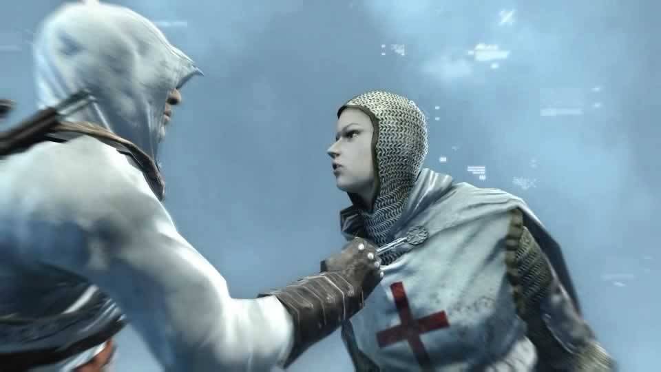 Altair encontra uma mulher disfarçada de Roberto de Sable