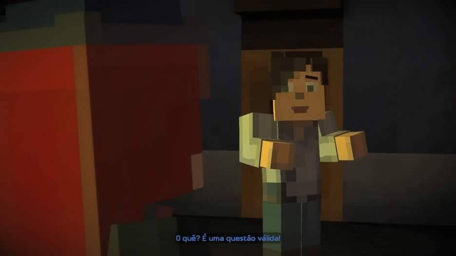 StacyPlays perguntando dos itens do morto em Minecraft Story Mode