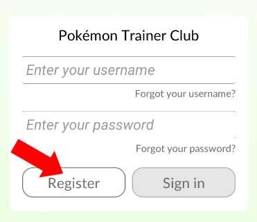 Registrando no Pokémon Trainer Club