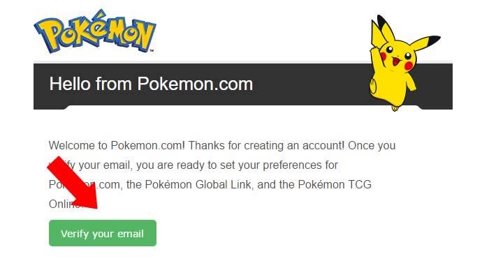 Verificar o email de registro do Pokémon Go
