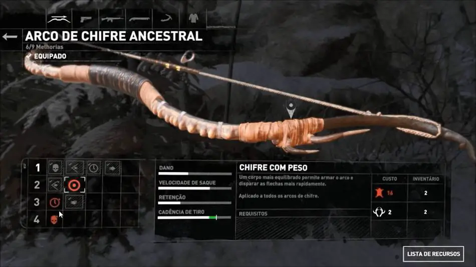 Arco de chifre ancestral Rise of The Tomb Raider
