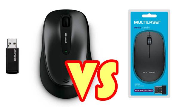 Comparativo mouse wireless microsoft 2000 e multilaser mo251