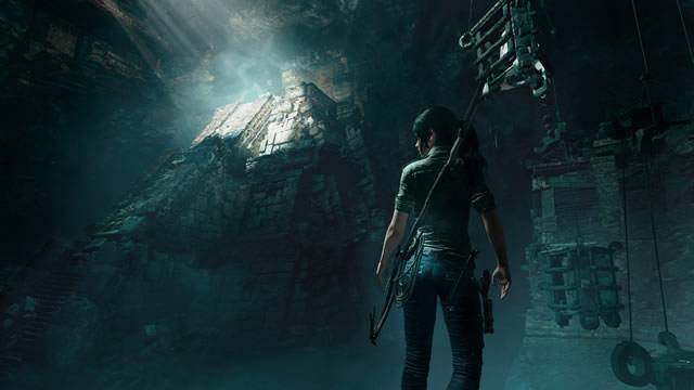Lara dentro de uma tumba escura Shadow of the Tomb Raider