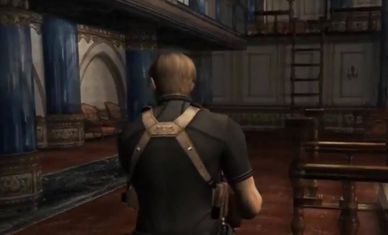 Lugar com escada em Resident Evil 4