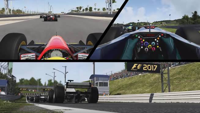 F1 2017 imagens da gameplay por dentro do carro e fora