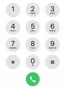 Teclado numérico do iPhone