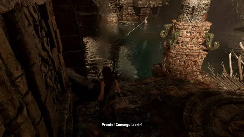 Abrindo porta secreto em baixo de água no Shadow of the Tomb Raider