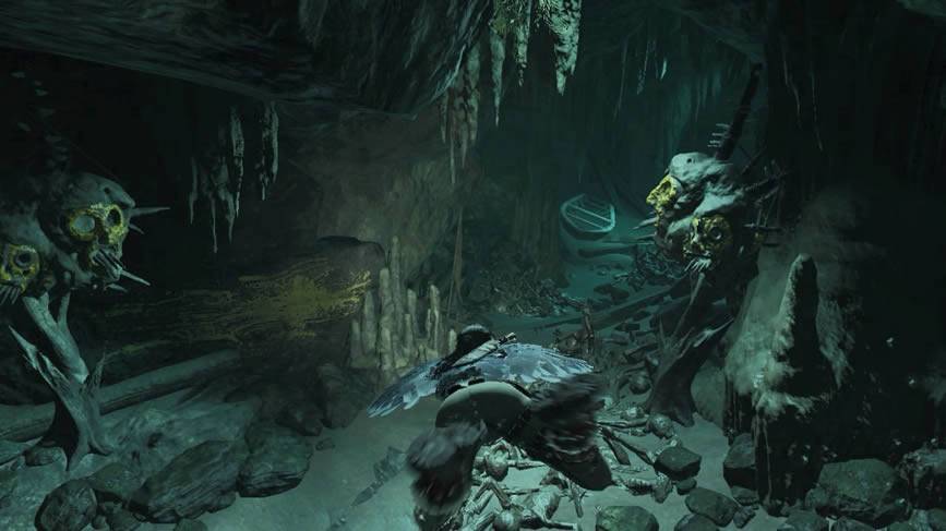 Entrada subaquática da tumba do cenote Shadow of the Tomb Raider