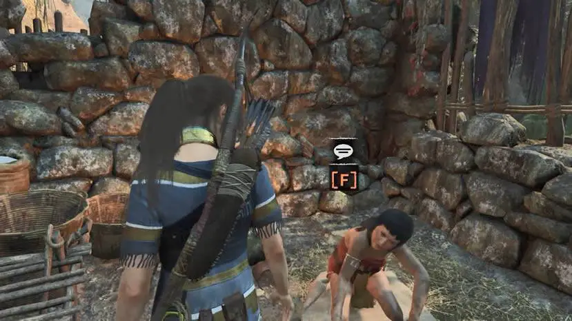 Lara conversando com nativa de Paititi em Shadow of the Tomb Raider