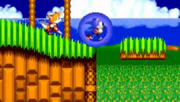 Tails e Sonic na primeira fase