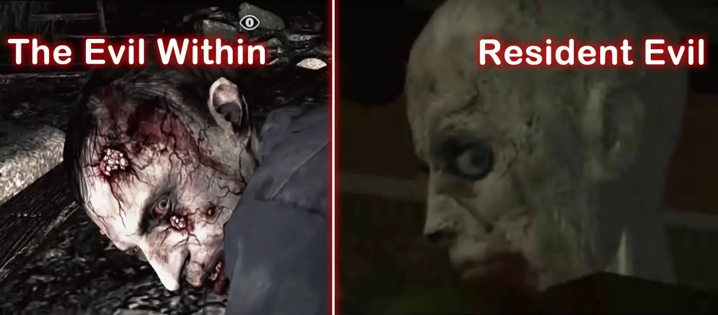 Comparação primeiro zombie resident evil com o de the evil within