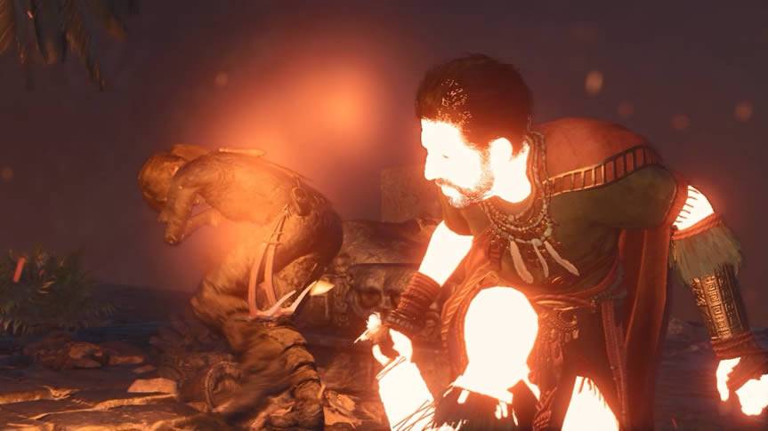 Derrotando Amaru no final de Shadow of the Tomb Raider