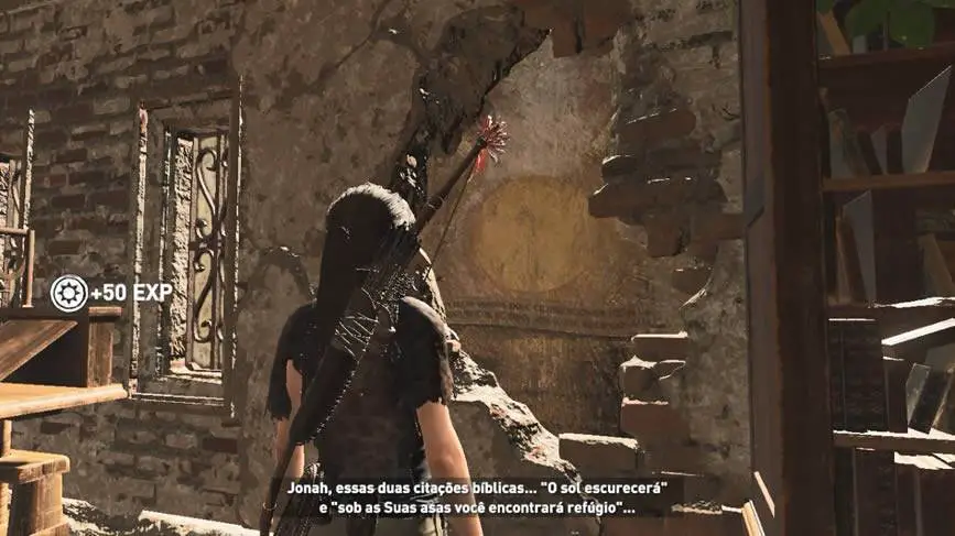 citação bíblica na parede Shadow of the Tomb Raider
