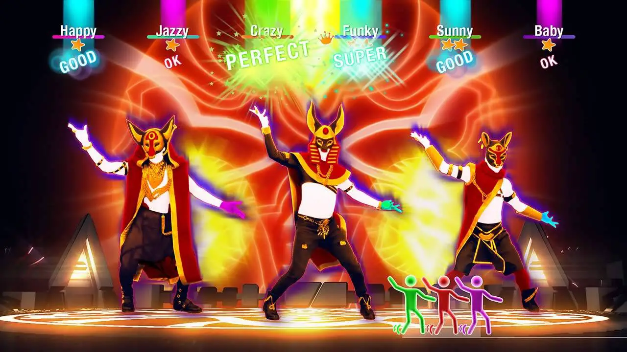 Imagem de 3 personagens dançando em Just Dance
